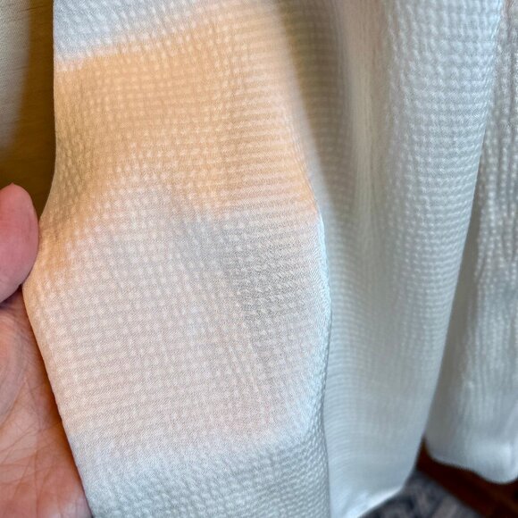 Theory Ivory Hammered Satin Wrap Jacket Blouse Top Long Sleeved Womens Sz P (XS) - Picture 7 of 11